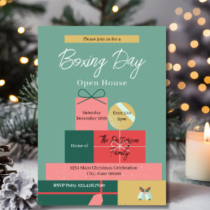 Retro Gift Boxes Unique Boxing Day Holiday  Invitation