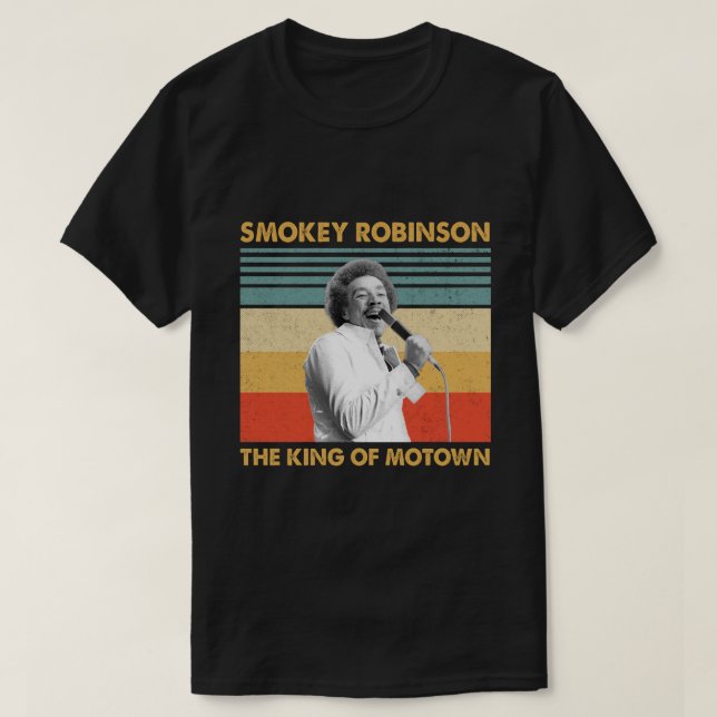 Retro Gifts Smokey Robinson The King Of Motown T-Shirt (Design Front)