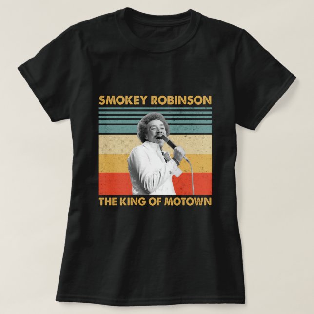 Retro Gifts Smokey Robinson The King Of Motown T-Shirt (Design Front)