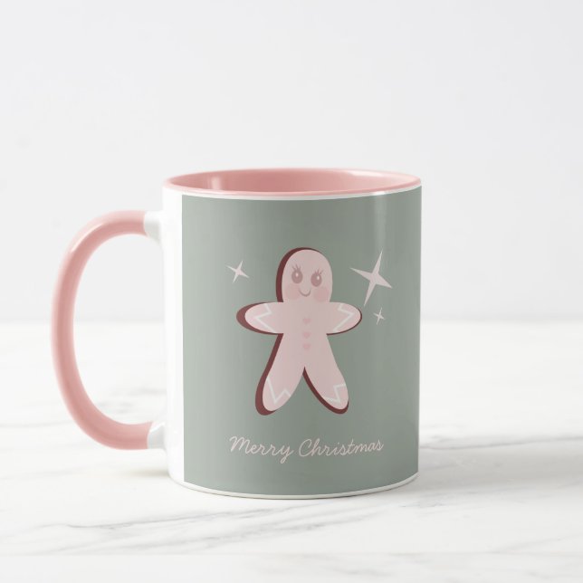 Retro Gingerbread Cookies Groovy Christmas   Mug (Left)