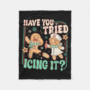 Retro Gingerbread Have You Tried Icing It Er Nurse Fleece Blanket