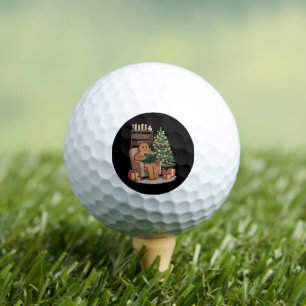 Retro Gingerbread Reading Books Christmas Teacher Golf Balls