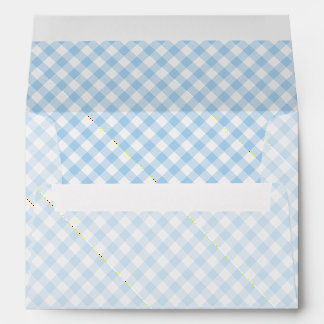 Retro Gingham Baby Blue Envelope