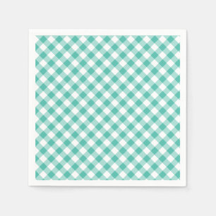 Retro Gingham Bluegrass Green Napkin
