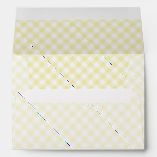 Retro Gingham Butter Yellow Envelope