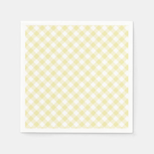 Retro Gingham Butter Yellow Napkin