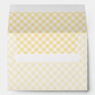 Retro Gingham Canary Yellow Envelope
