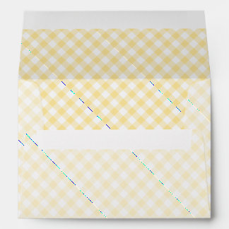 Retro Gingham Canary Yellow Envelope