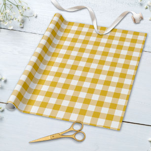 Retro Gingham Check Plaid Patten in Pastel Colours Wrapping Paper