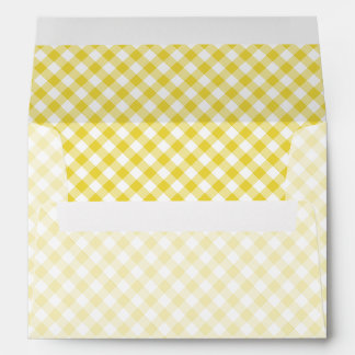 Retro Gingham Golden Yellow Envelope
