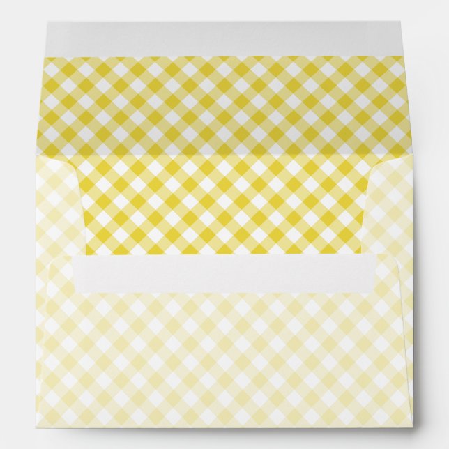 Retro Gingham Golden Yellow Envelope (Back (Bottom))
