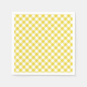 Retro Gingham Golden Yellow Napkin