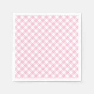 Retro Gingham Light Pink Napkin