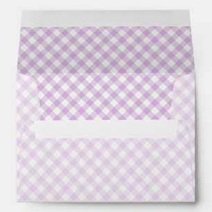 Retro Gingham Soft Lilac Envelope
