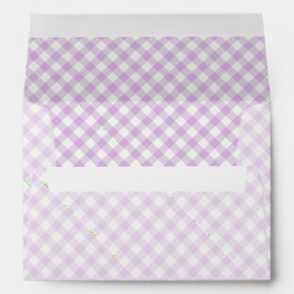 Retro Gingham Soft Lilac Envelope