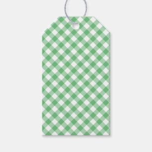 Retro Gingham Summer Green Gift Tags