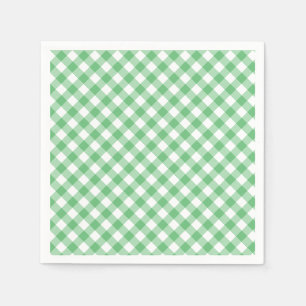 Retro Gingham Summer Green Napkin