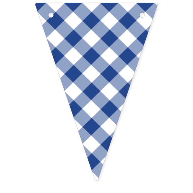 Retro Gingham True Blue Bunting (First Flag)