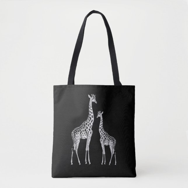 Retro Giraffe Funny Safari Animal Art Tote Bag (Front)