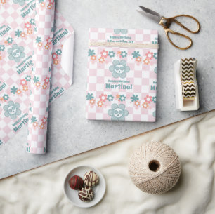Retro Girl 10th Birthday Gift Wrapping Paper