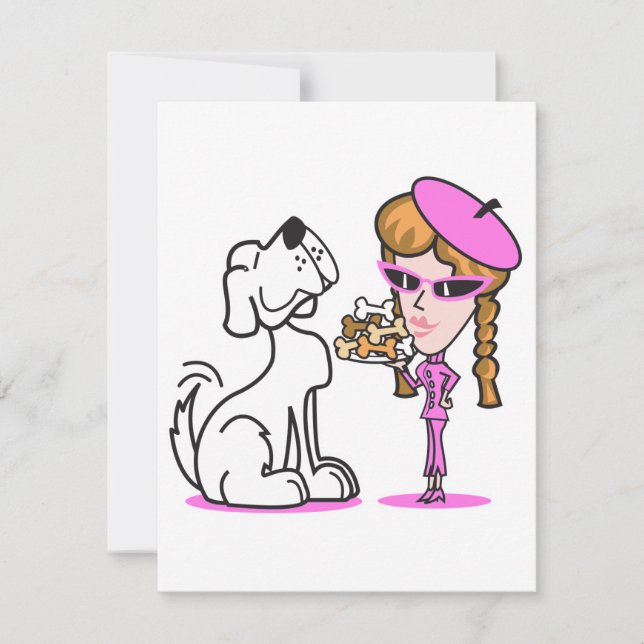 retro girl and pet dog (Front)