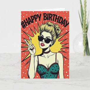 Retro Girl Birthday Card