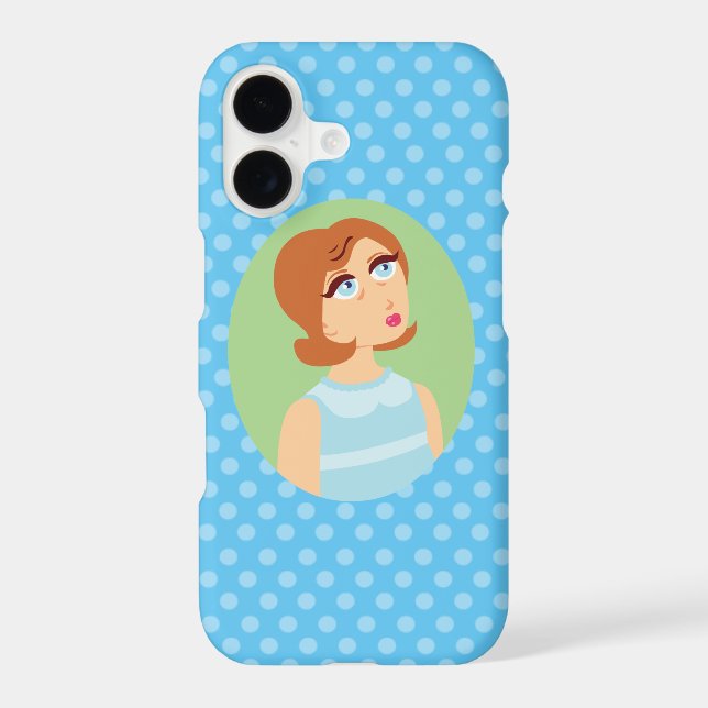 Retro Girl Blue iPhone 7 Case (Back)