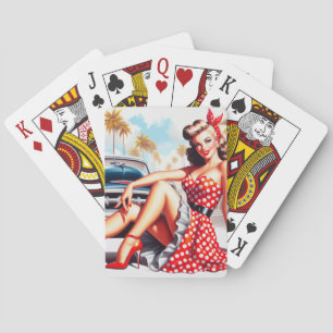 Retro Girl Classic Pin Up Playing Cards