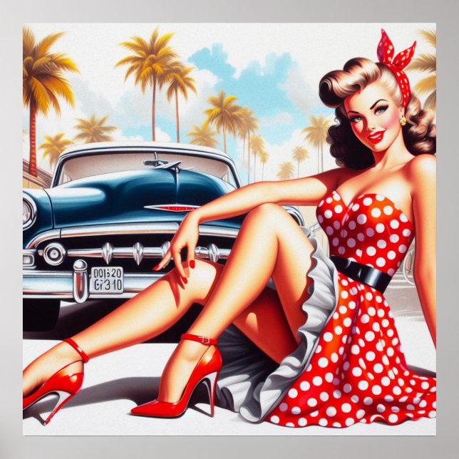 Retro Girl Classic Pin Up Poster (Front)