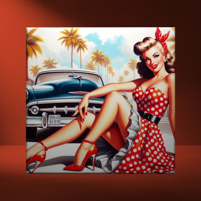 Retro Girl Classic Pin Up Tile (Creator Uploaded)