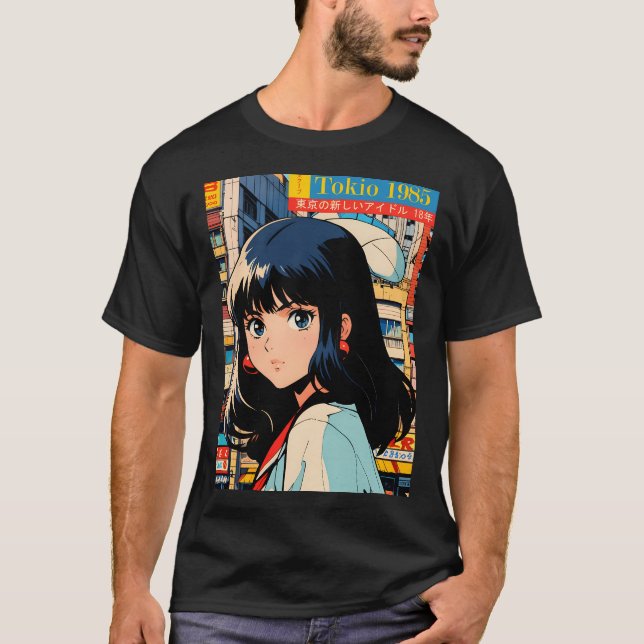 Retro Girl Cute Anime Tokio 80S T-Shirt (Front)