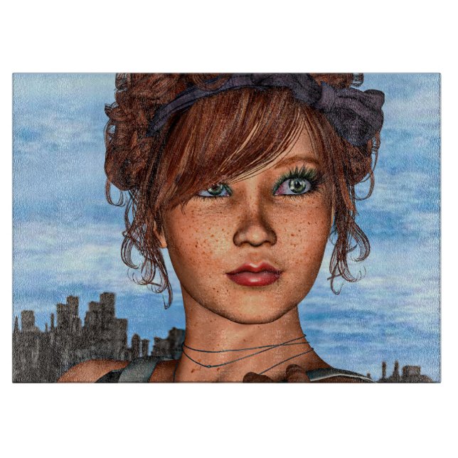 Retro Girl Cutting Board (Front)