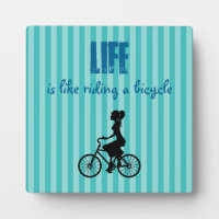 Retro Girl Cyclist - Life Is Like Riding A Bicycle