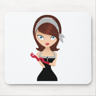 Retro Girl Mouse Mat