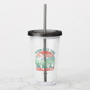Retro Girl’s Trip Weekend Sunset Acrylic Tumbler