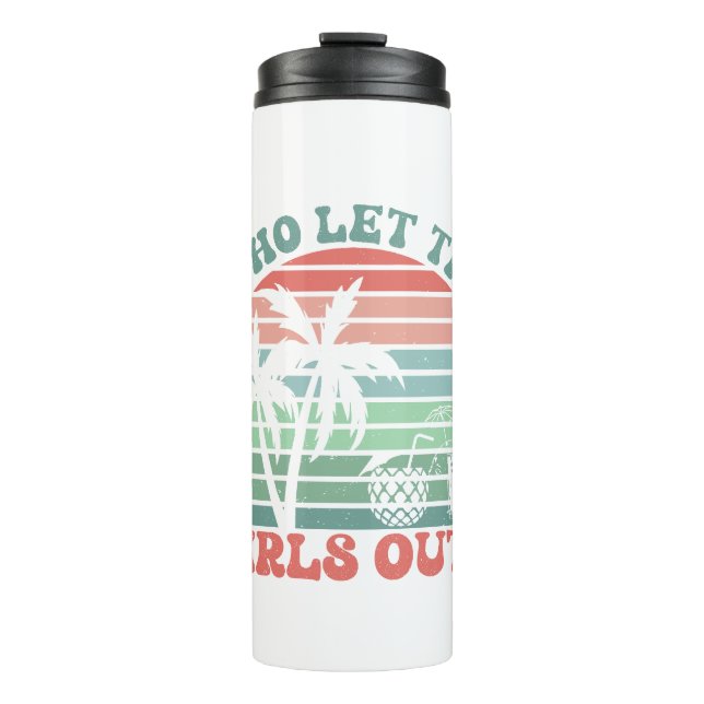 Retro Girl’s Trip Weekend Sunset Thermal Tumbler (Front)