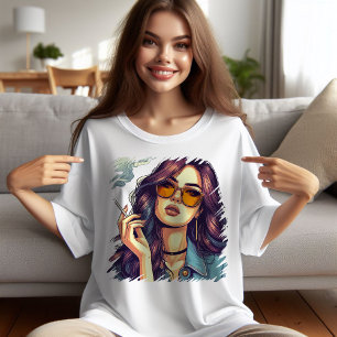 Retro Girl With Sunglasses T-Shirt