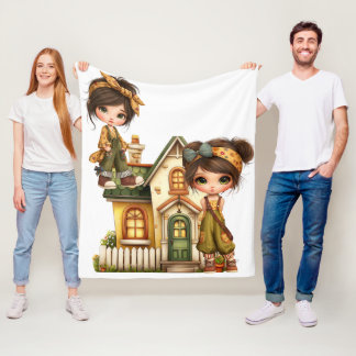 Retro Girls Baby Blanket