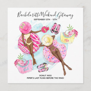 Retro Girls Bachelorette Beach Weekend Invitation
