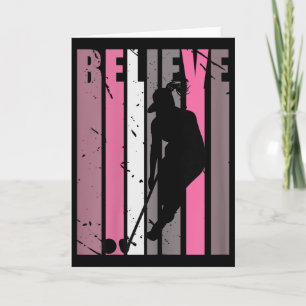 Retro Girls Field Hockey Player Coach Hockey Queen Card