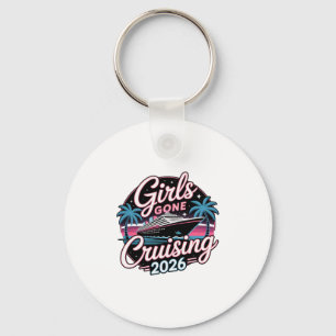 Retro Girls Gone Cruising 2026 Cruise Vacation Tri Key Ring
