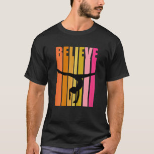 Retro Girls Gymnastics Motivational Inspiring Hand T-Shirt