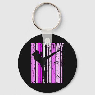 Retro Girls Kickboxing Birthday Kickboxer Woman Pi Key Ring