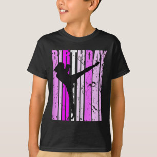 Retro Girls Kickboxing Birthday Kickboxer Woman Pi T-Shirt