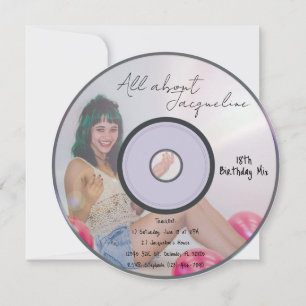 Retro Girls Music CD Birthday Invitation