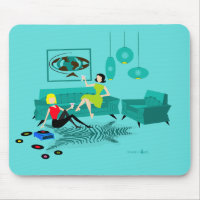 Retro Girl's Night In Mousepad