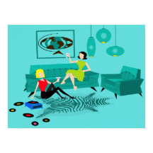 Retro GIrls' Night In Poster