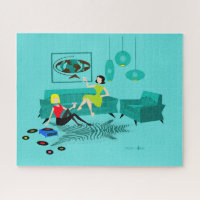 Retro Girl's Night In Puzzle