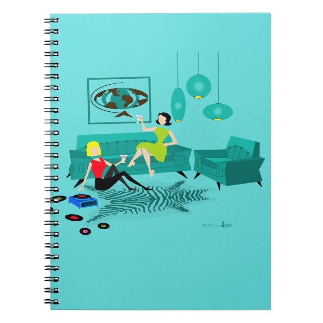 Retro Girl's Night In Spiral Notebook (Front)