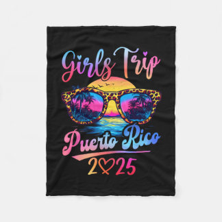 Retro Girls Trip Puerto Rico 2025 Weekend Summer V Fleece Blanket